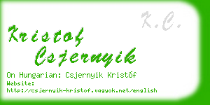 kristof csjernyik business card