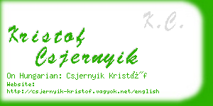 kristof csjernyik business card